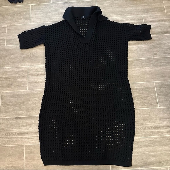 Dressed in LALA Be Bold Crochet Maxi Dress Oversized S/M - Picture 2 of 3